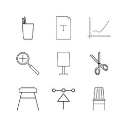 Design elements linear icon set simple outline vector