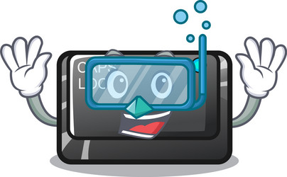 diving capslock button in shape character vector image