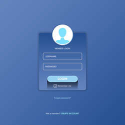 login form web page design template or mock up vector image