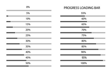 progress loading bar black thin outline graphics vector