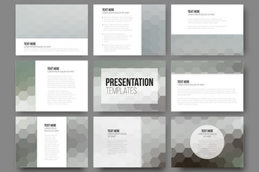 set of 9 templates for presentation slides vector image