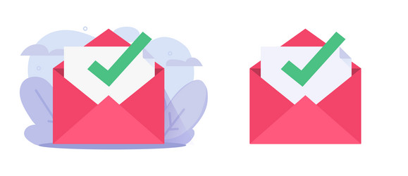 check verify and valid email message icon vector