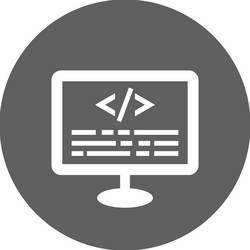 Coding html programming icon gray graphics vector
