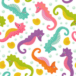 Cute Seahorse Pattern Vector Image