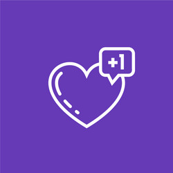 Heart like with notification icon vector