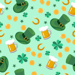 seamless pattern with elements st patrick s vector