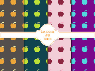 a set of r apples seamless patterns 1000 vector image