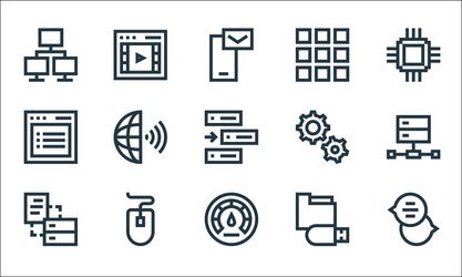 development line icons linear set quality vector image
