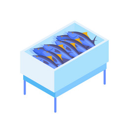 Fish in containers concept vector