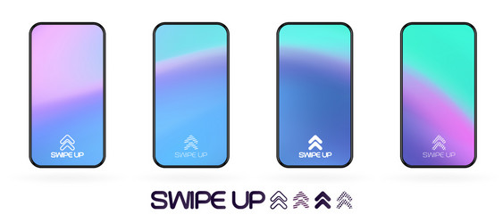 swipe up template with abstract backdrop vector image