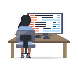 web developer working on computer programming vector image