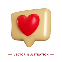 3d message icon or dialog button with big red vector image