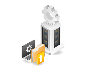 computer data and server hosting vector image