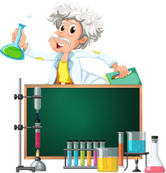 old scientist in the lab vector image