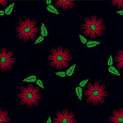 Seamless pattern of flowers vector