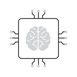 deep learning and neural brain icon design vector image