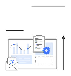 streamlined workflow email integration and data vector image