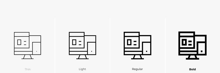 ui design icon thin light regular and bold style vector image
