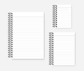 wire ring bound lined notebook mockup set - a4 a5 vector image