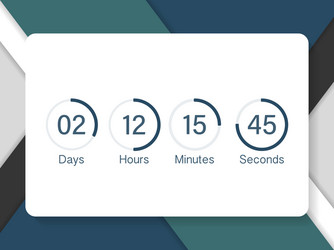 Countdown clock counter timer ui app digital vector