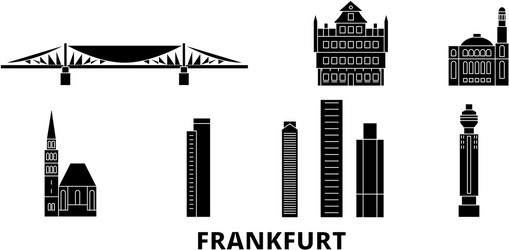 Frankfurt Skyline - Germany Vector Image