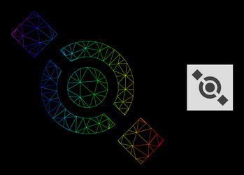 spectral gradient polygonal net joint node icon vector