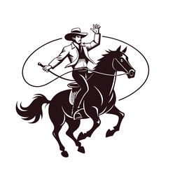 Bucking Bronco - Western Horse Vector Image
