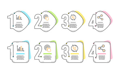 diagram graph call center and click icons set vector image