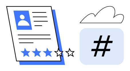 digital profile with ratings and metadata tag vector image