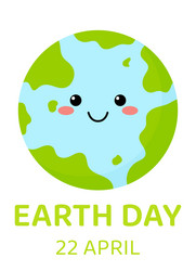 Earth day greeting card 22 april vector