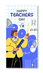 Happy teachers day poster concept vector