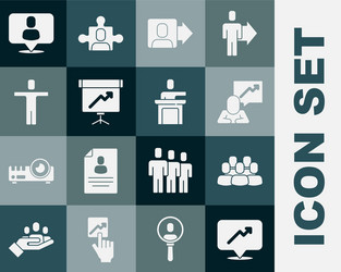 Set graph schedule chart project team base vector