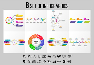 set of infographics elements design template vector image