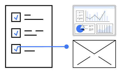 task list with progress tracking analytical data vector image
