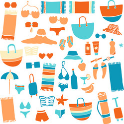 Beach Icons - Summer Collection Vector Image