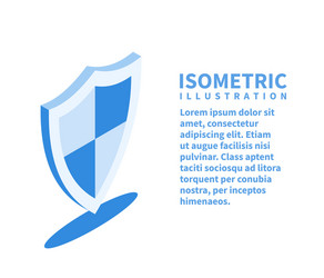 Security shield icon isometric template vector