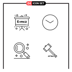 set 4 line style icons for web and mobile vector image