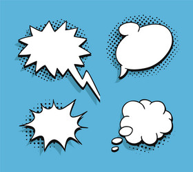set pop art speech bubbles without text vector image