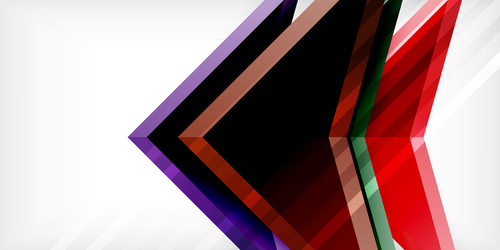 abstract background color triangles and arrows vector image