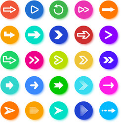 arrows button circle elements with arrow icons vector image