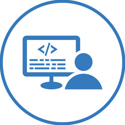 coder programmer iconblue color symbol vector image