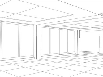 hall of an outline sketch vector