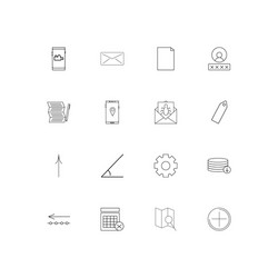 internet technologies linear thin icons set vector image
