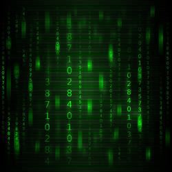 Abstract green background in the style of a matrix vector