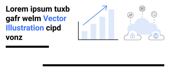 cloud technology and data analytics with bar graph vector image
