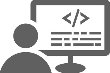 coder programmer icon gray graphics vector image