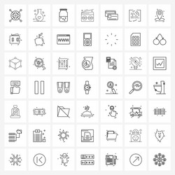 Set 49 simple line icons for web and print vector