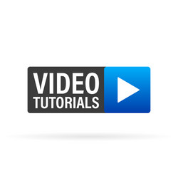 Video tutorial icon on white background vector