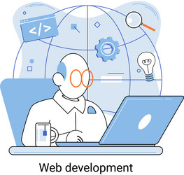 Web development coding and programming creation vector