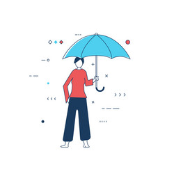 Woman with umbrella vector